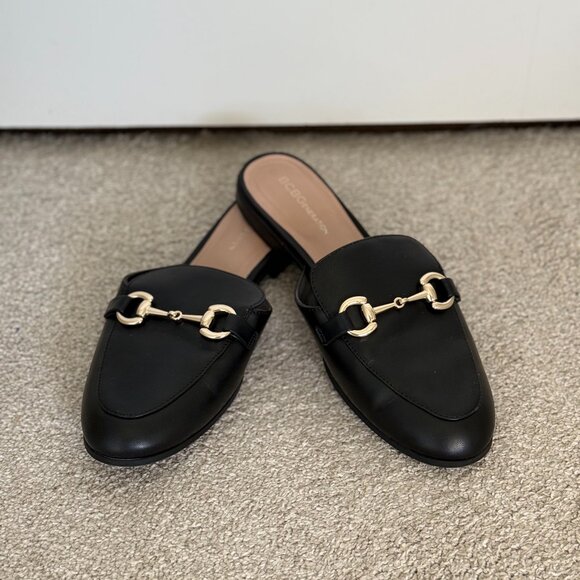 Women's BCBGeneration Black Zorie Mule with Gold Detail - 9 - Picture 5 of 9
